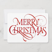 Einfache Rot & Weiß frohe Weihnachten (Vorderseite)