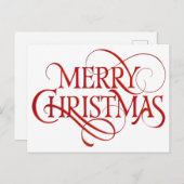 Einfache Rot & Weiß frohe Weihnachten (Vorne/Hinten)