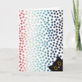 Einfache Rot-Weiß-Paws Funny Black Cat Mama Karte (Vorderseite)