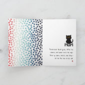 Einfache Rot-Weiß-Paws Funny Black Cat Mama Karte (Innenseite)