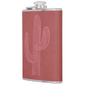 Einfache rote abstrakte Kaktus-Flasche Flachmann (Links)