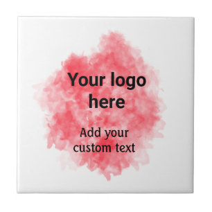 Einfache rote Aquarellfarbe, fügen Sie Ihr Logo un Fliese
