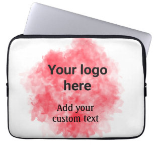 Einfache rote Aquarellfarbe, fügen Sie Ihr Logo un Laptopschutzhülle