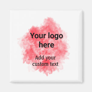 Einfache rote Aquarellfarbe, fügen Sie Ihr Logo un Magnet