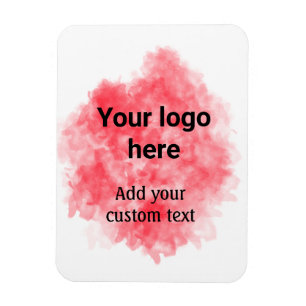 Einfache rote Aquarellfarbe, fügen Sie Ihr Logo un Magnet