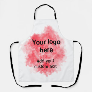 Einfache rote Aquarellfarbe, fügen Sie Ihr Logo un Schürze