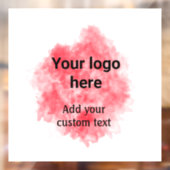 Einfache rote Aquarellfarbe Fügen Sie Ihrem Logo I Fensteraufkleber (Blatt 2)