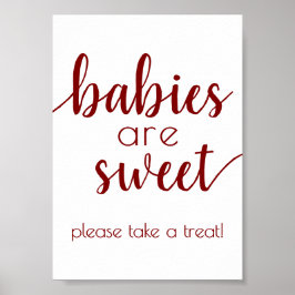 Einfache rote Babys sind süß | Candy Apple Dusche Poster