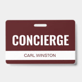 Einfache rote benutzerdefinierte Hotel-Concierge-M Ausweis (Vorderseite)