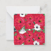 Einfache rote Blume Dankeschön Karte (Rückseite)