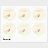 Einfache rote Blume mit Vine Round Gevor Sticker (Blatt)