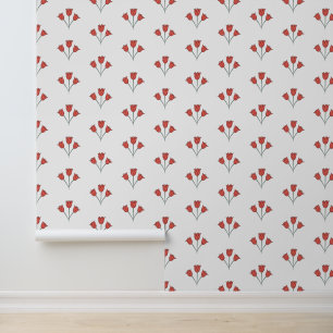 Einfache rote Blume Tapete