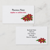 Einfache rote Blumenmuster Visitenkarte (Vorne/Hinten)