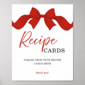 Einfache rote Bogen-Rezeptkarten Brautparty-Schild Poster (Vorne)
