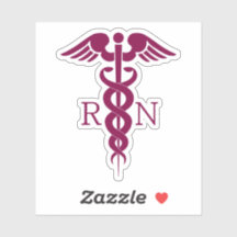 Einfache rote Caduceus Registered Nurse RN Symbol