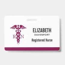 Einfache rote Caduceus Registered Nurse RN Symbol