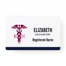 Einfache rote Caduceus Registered Nurse RN Symbol