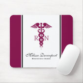 Einfache rote Caduceus Registered Nurse RN Symbol Mousepad (Mit Mouse)