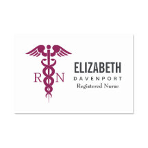 Einfache rote Caduceus Registered Nurse RN Symbol