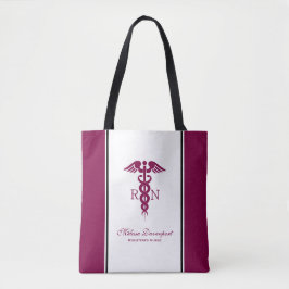 Einfache rote Caduceus Registered Nurse RN Symbol Tasche