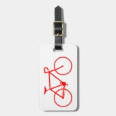 Einfache rote Fahrrad-Silhouette Gepäckanhänger (Vorderseite vertikal)