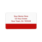 einfache rote Farbe Adressaufkleber (Vorne)