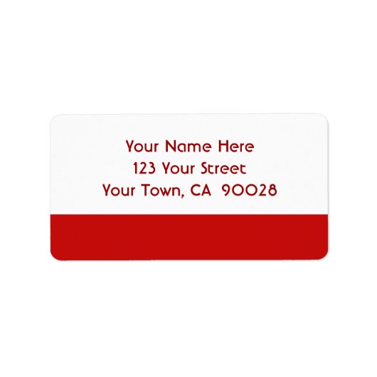 einfache rote Farbe Adressaufkleber (Vorne)
