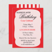 Einfache rote Geburtstags-Party Einladungen (Vorne/Hinten)