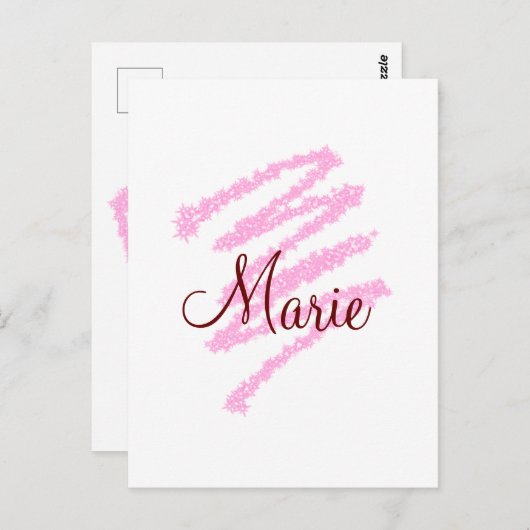 Einfache Rote Glitzer-Funkeln hinzufügen Name mono Postkarte (Vorne/Hinten)