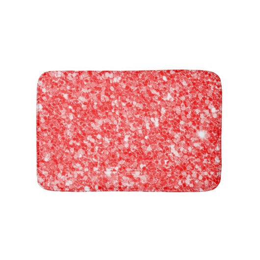 Einfache rote Glitzer-Muster Badematte (Vorderseite)