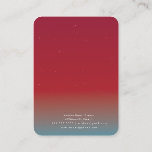 Einfache rote, handgefertigte Earring-Display-Kart Telefonnummerkarte (Rückseite)