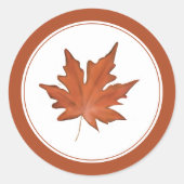 Einfache rote Herbstmapfelleaf Runder Aufkleber (Vorderseite)