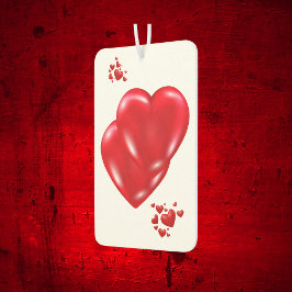 Einfache rote Herzen am Tag des weißen Happy Valen Autolufterfrischer