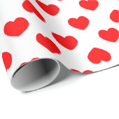 Einfache Rote Herzen Minimalistisch Geschenkpapier (Rolleneckpunkt)