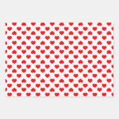 Einfache Rote Herzen Minimalistisch Geschenkpapier Set (Vorderseite 3)