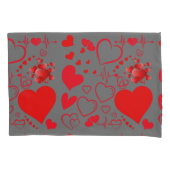 Einfache rote Herzen Romantische Liebe über Kohle Kissenbezug (Vorderseite-Links)