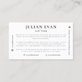 Einfache rote Herzkarte Schwarz und Weiß Dankeschö Visitenkarte (Rückseite)