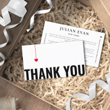 Einfache rote Herzkarte Schwarz und Weiß Dankeschö