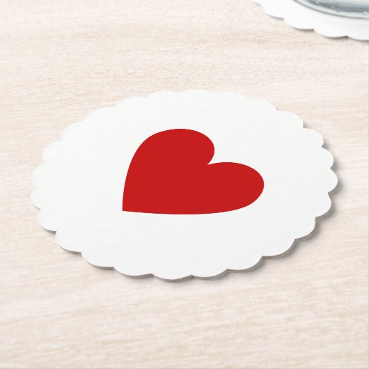 Einfache Rote Herzskala Moderne Liebe Minimal Untersetzer (angewinkelt)