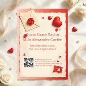 Einfache rote Hochzeit Einladung