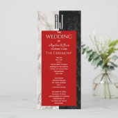 Einfache Rote Hochzeit Programm (Stehend Vorderseite)