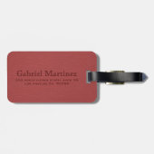 Einfache rote Imitate Leather Look Monogram Gepäckanhänger (Rückseite horizontal)