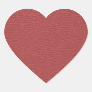 Einfache rote Imitate Leather Look Monogram Herz-Aufkleber