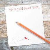 Einfache Rote Kardinal Winter Elegante Birch Tree Notizblock