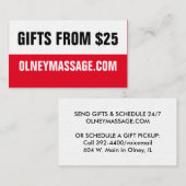 EINFACHE ROTE KARTE DES WELLNESS-CENTER-2016 (Vorne/Hinten)