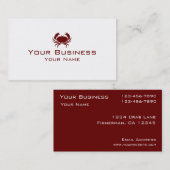 Einfache rote Krabbengewohnheits-Visitenkarten Visitenkarte (Vorne/Hinten)