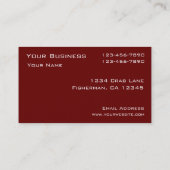 Einfache rote Krabbengewohnheits-Visitenkarten Visitenkarte (Rückseite)