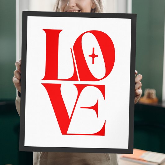 Einfache rote Liebe Moderne Typografie Poster