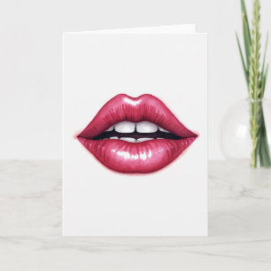 Einfache rote Lippenkarte Karte