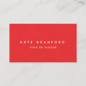 Einfache rote Moderne minimalistische soziale Medi Visitenkarte (Vorderseite)